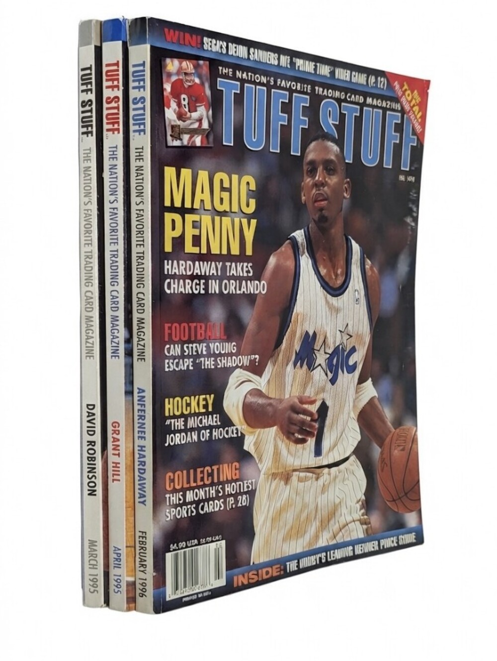 Vintage NBA 1995–1996 Tuff Stuff Trading Card Magazine Lot (3 Issues)